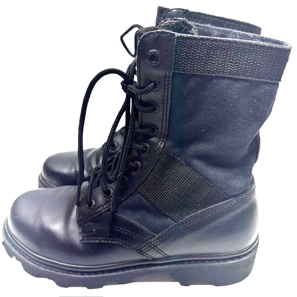 Brazos BR6030 Men's Black Leather Lace Up Tactical Jungle Boots‎ US size 6